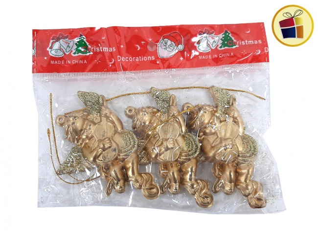 ADORNO NAVIDEÑO ANGEL X3 EN BOLSA 8CM FLUSS (57180/571809)