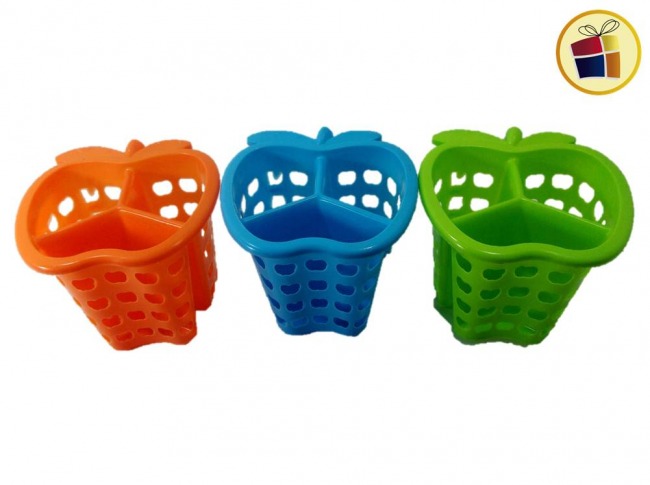 ESCURRIDOR DE CUBIERTOS  PLASTICO CALADO FORMA MANZANA 3 DIVISIONES ALEX (606652/3416)