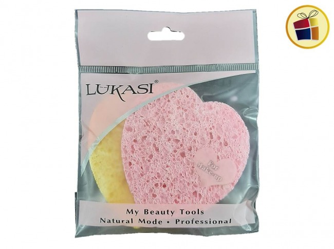 ESPONJA PARA ROSTRO X2 FORMA CORAZON (LUKASI) CH (841995)