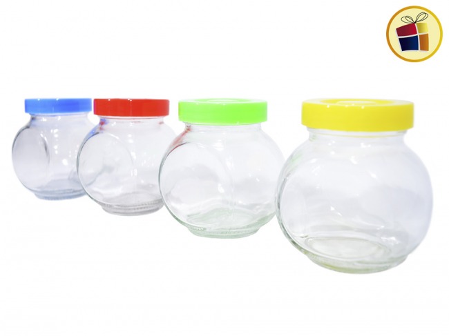 ESPECIERO VIDRIO TAPA COLOR X4 "KITCHENWARE" (846601/CH16-713-1/48738/DD4873/18233)