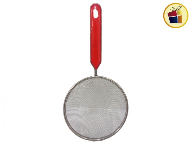 COLADOR ACERO N°14 MANGO PLASTICO COLOR 14X28CM (CD14626/364645)