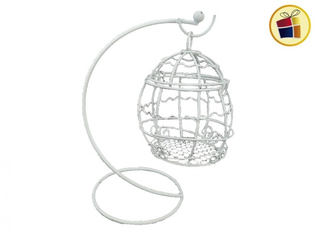 PORTA VELA JAULA COLGANTE DE METAL 10CM (010244/DD10477)