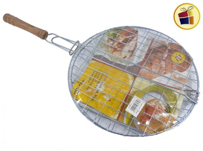 PARRILLA REDONDA PARA  VERDURAS ASA MADERA (DL0271/JL-5418/082708)