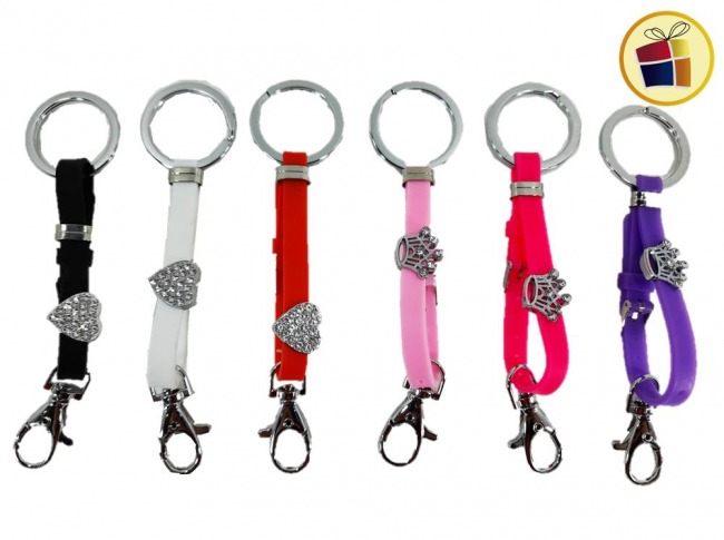 LLAVERO SILICONA CON APLIQUE Y STRASS (088673/KE9565)