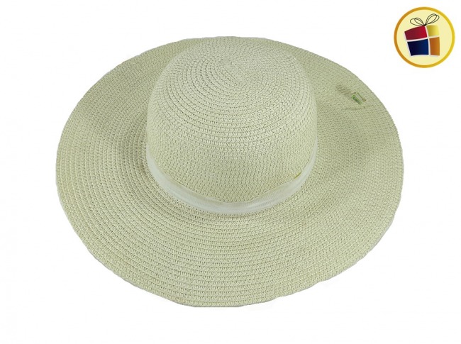 CAPELINA DAMA DE RAFIA LISA CON CINTA TRESHER (305631)