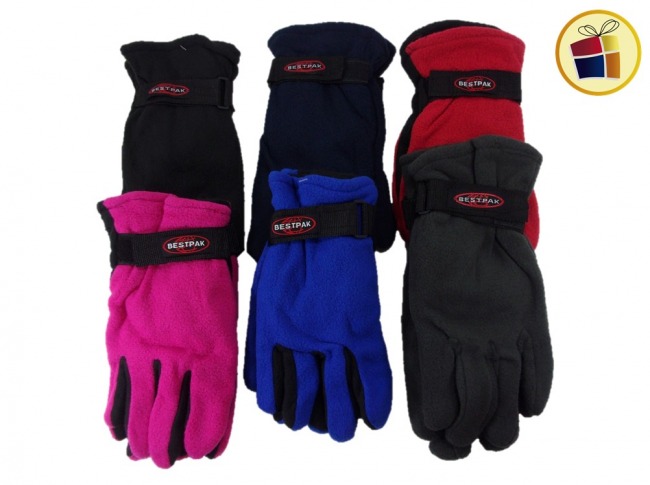 GUANTE POLAR CON ABROJO LISO Y COLOR (393782/234-19-1-2)