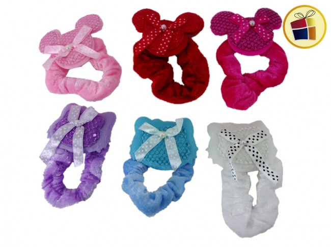 SCUNCI PELUCHE CON APLIQUE INFANTIL CON BRILLO (CV) (11732)