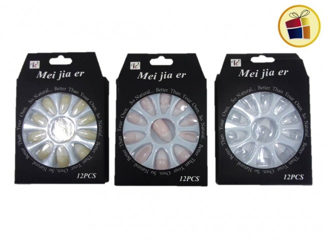 SET UÑAS POSTIZAS X12 FRANCESITA RULETA (819813/SH03-10-03)