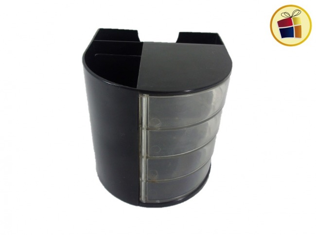 PORTA LAPIZ PLASTICO NEGRO C/ORGANIZADOR (017252)