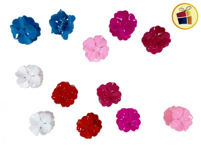 (PROMO X3) BROCHE X2 FLOR NYLON (CV) (17059)
