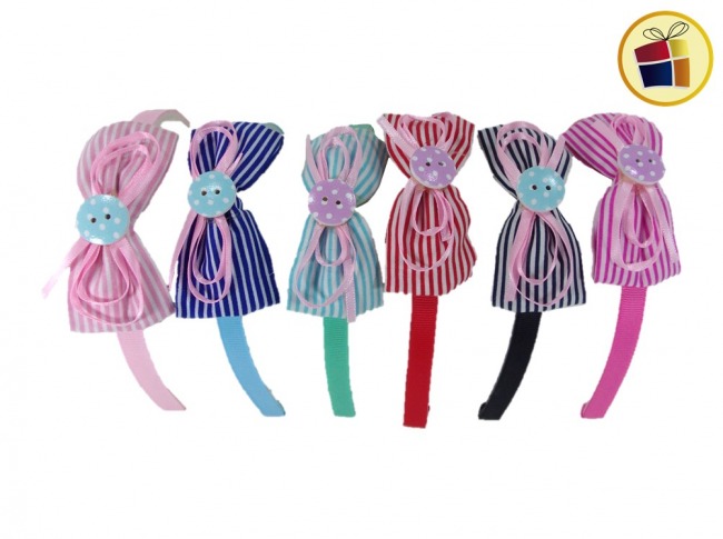 (OFERTA FINAL)VINCHA FORRADA MOÑO A RAYAS Y BOTON CH  (450176)