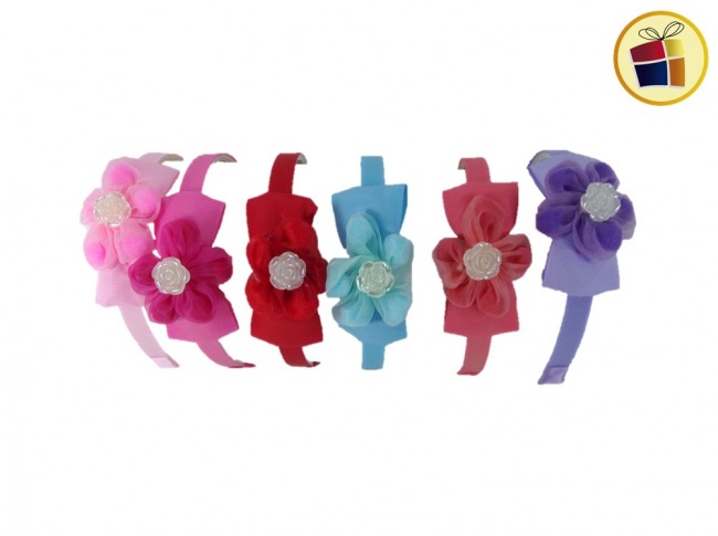 (OFERTA FINAL)VINCHA FORRADA CON FLOR Y APLIQUE ROSA CH (450206)