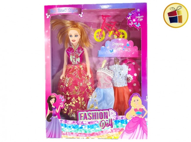 "P.R"MUÑECA +3 VESTIDOS+BICICLETA CAJA VISORA SEBIGUS (52405/082035)