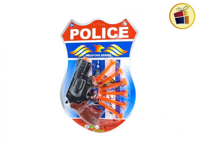 "P.C1.C2"PISTOLA POLICIA +6 DARDOS BLISTER SEBIGUS (50762/50761/211955)