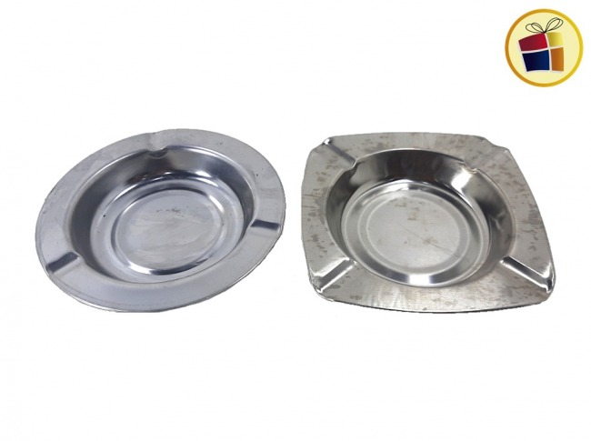 CENICERO  CUADRADO/REDONDO ACERO INOX.  12.5CM (095207/DL1425))