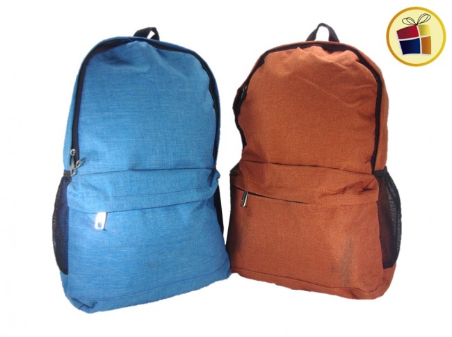 MOCHILA JUVENIL TELA CORDURA LISA CON BOLSILLO (02101)