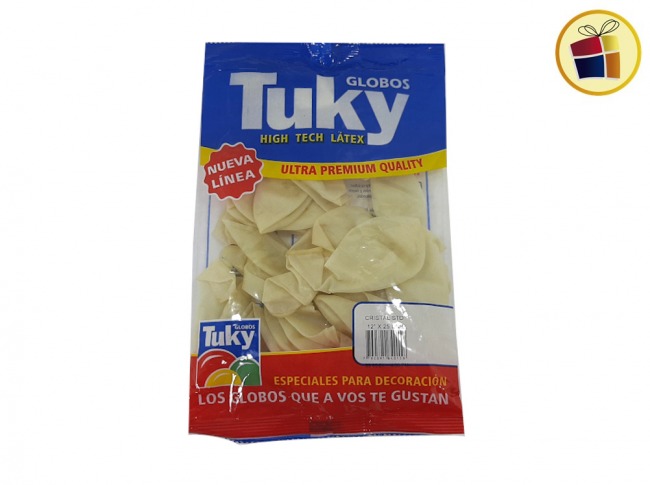 (P.VA.)GLOBO TUKY CRISTAL 12" X25UND (010383/80154/40158) DERPOL TUKY