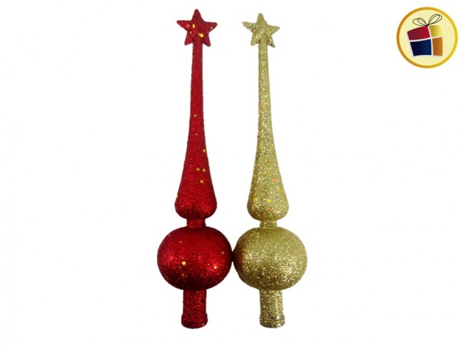PUNTAL NAVIDEÑO BRILLOSO PUNTA ESTRELLA 27CM ((CH)) (98717/161-15-5)