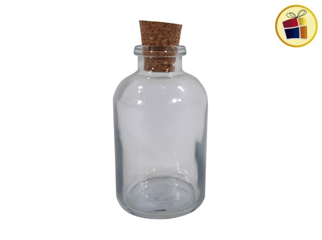 SOUVENIR FRASCO VIDRIO CON TAPA CORCHO 30ML (51452) MEGAENVASES
