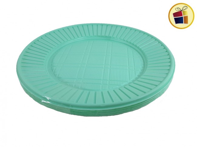 (P.G.R.C1.C2.F.B.RCIA)PLATO 17 VERDE PASTEL X10 CHICO (64443) PLASTICO SAN ANDRES