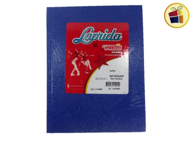 CUADERNO X50 HJS RAYADAS T/C ARAÑA AZUL LAPRIDA (002154)