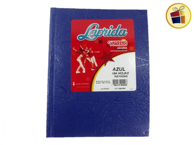 O.F.M5%CUADERNO LAPRIDA X194 HJS T/C RAYADO AZUL (002208/613007)           