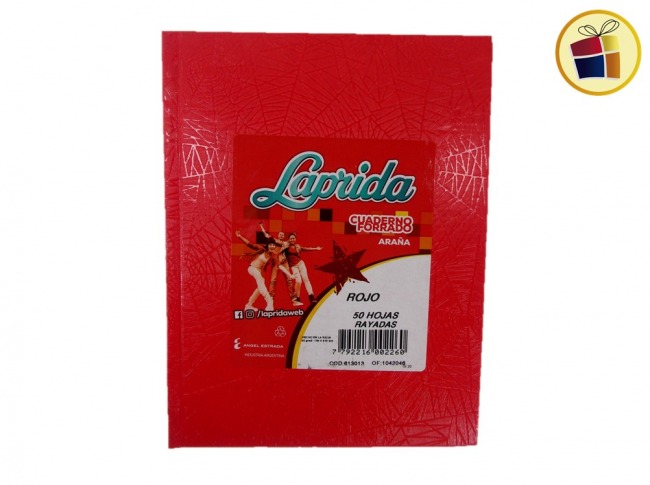 CUADERNO X50 HJS RAYADAS T/C ARAÑA ROJO LAPRIDA (613013/002260)