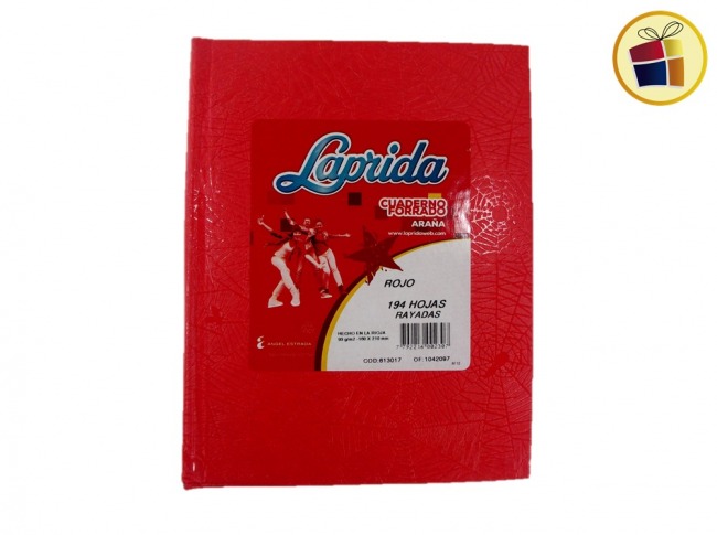 O.F.M5%CUADERNO LAPRIDA X194 HJS T/C RAYADO ROJO (002307/613017)