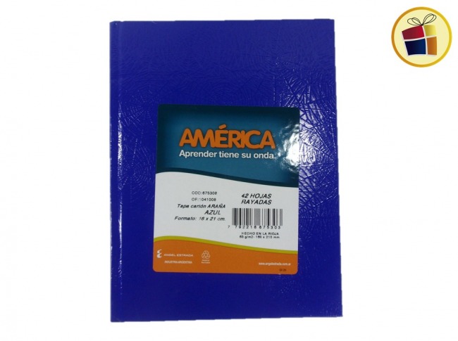 CUADERNO AMERICA X42HJS T/CARTON AZUL (675303/675308)             