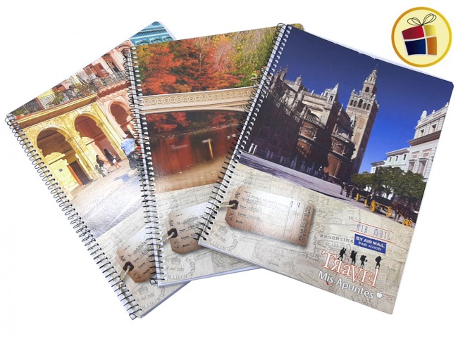 O.F.M5%CUADERNO AMERICA 29.7 TRAVEL C/ESPIRAL X80 HJS RAYADO (001577/919005/852278)           