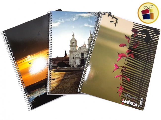 O.F.M5%CUADERNO AMERICA 29.7 TERRA C/ESPIRAL X80HJS RAYADO (854173/653101)