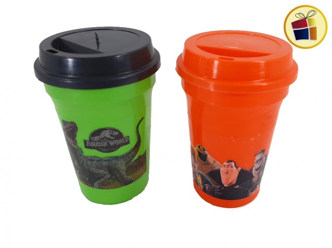 VASO PLASTICO PERSONAJES CON TAPA STARBUCKS LUGANO (606852)