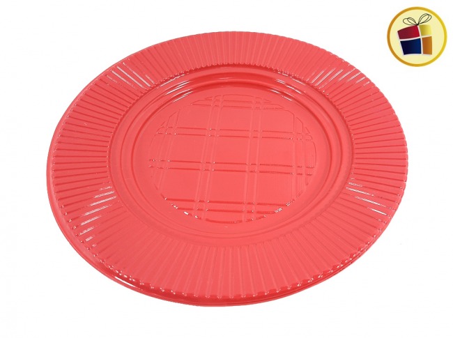 (P.R.C1.C2.F.B.RCIA)PLATO 22 ROJO X10 GRANDE (38180) PLASTICO SAN ANDRES