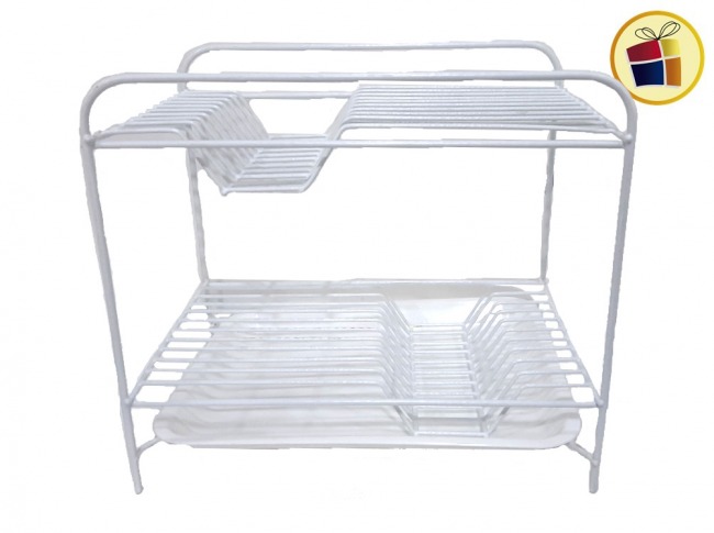 SECAPLATO ESMALTADO BLANCO PARA 20 PLATOS CON BANDEJA LUVAMARK (5053/778105)