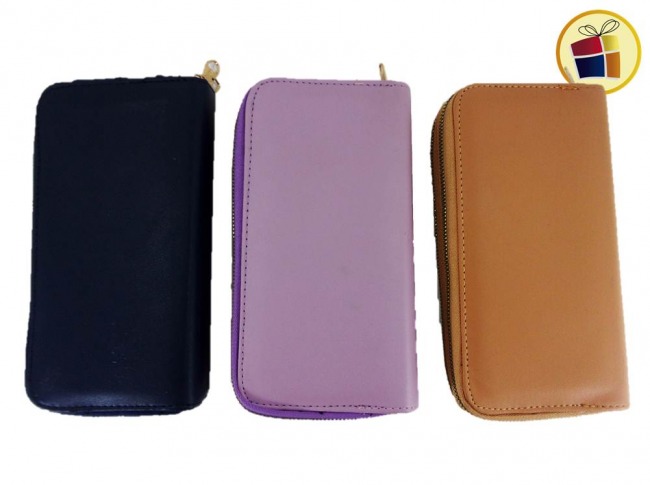 (PC-G-ST-R-F-B-RCIA)BILLETERA PARA DAMA DOBLE CIERRE LISA (75413/47-25-4)