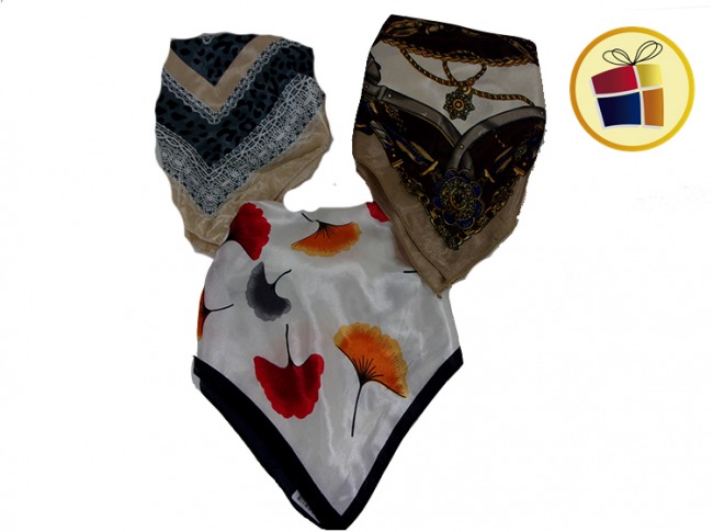 PAÑUELO SEDA PARA DAMA ESTAMPADO 50X50CM (46681)