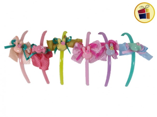 (OFERTA FINAL)VINCHA ACRILICA CON APLIQUE Y CINTA MOÑO (CV) (13656)