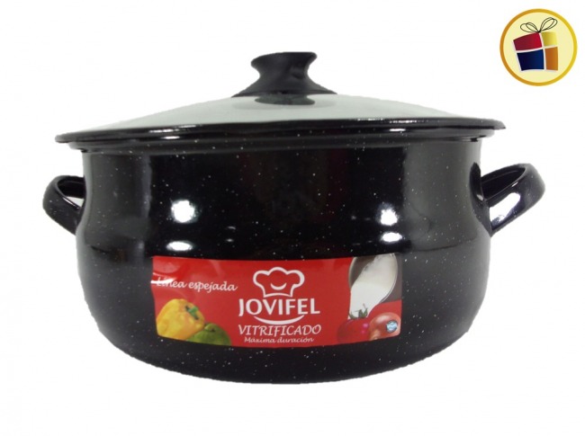 CACEROLA ENLOZADA TAPA DE VIDRIO N°26 JOVIFEL (1685/3/168536)