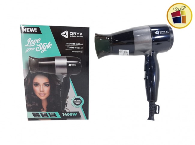 SECADOR DE CABELLO 1400W MANGO PLEGABLE ORYX (12034/7012)