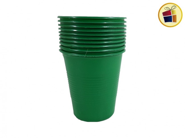 (P.R.G.C1.C2.F.B.RCIA)VASO GASEOSA VERDE OSCURO 180 CC X10 (68847) PLASTICO SAN ANDRES 