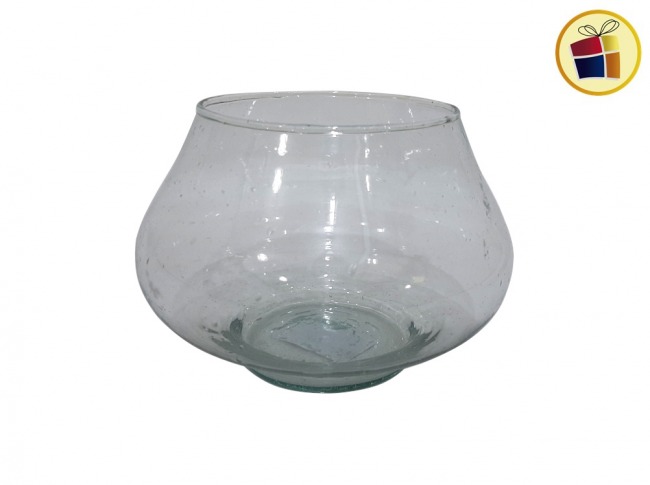 PECERA DE VIDRIO TROMPO CON BASE 13X9 CM (309/495737) MES REGALERIA