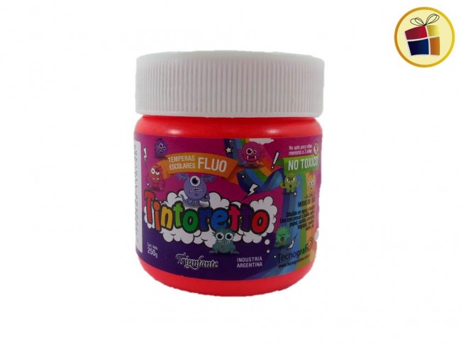 TEMPERA POTE TINTORETTO 250 GRS NARANJA FLUO (110740)
