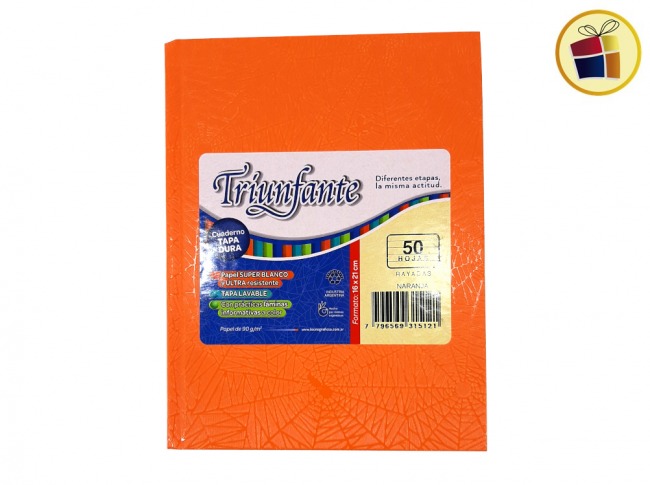 P.VA.CUADERNO X50 HJS RAYADAS T/C ARAÑA NARANJA TRIUNFANTE (315121)