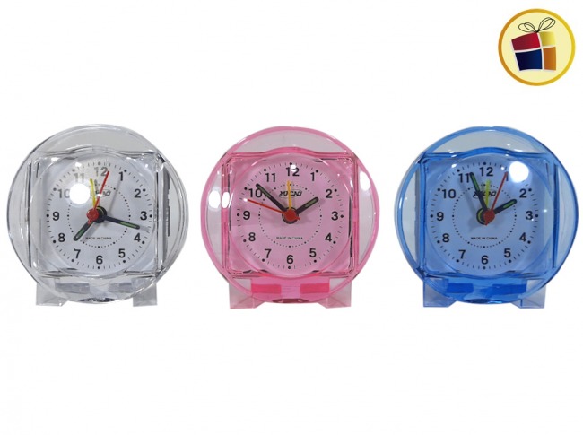 RELOJ DESPERTADOR ACRILICO REDONDO 9CM JAISPUR (50218/VC081/804579)
