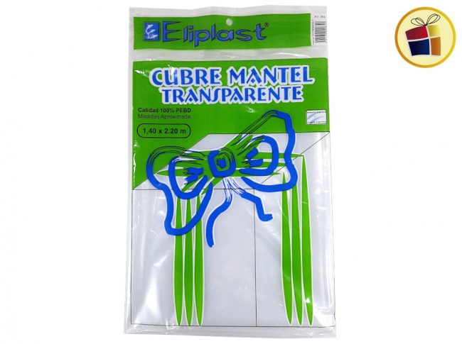 CUBRE MANTEL RECTANGULAR TRANSPARENTE 1.40X1.80MTS ELIPLAST (082/000828)