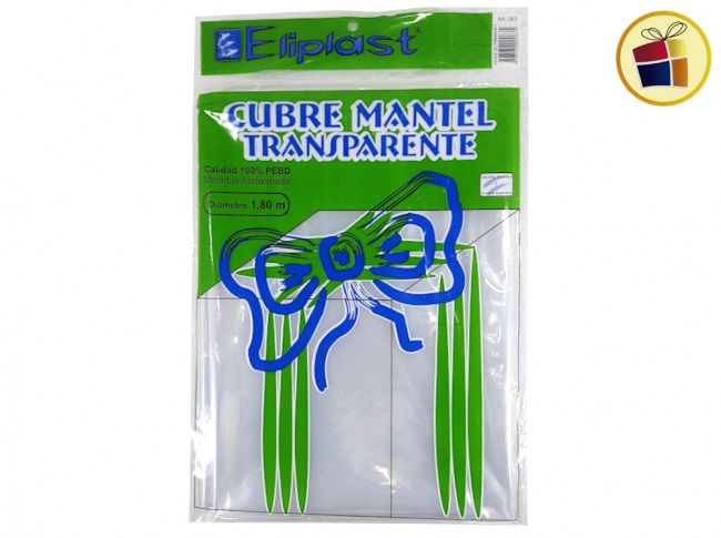 CUBRE MANTEL REDONDO TRANSPARENTE 1.80MTS ELIPLAST (083/000835)