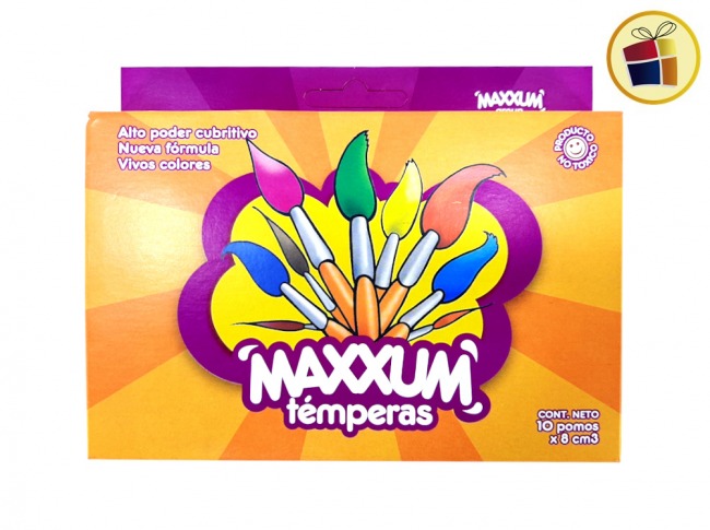 P.VA.TEMPERA X10 POMOS EN CAJA MAXXUM (000362)