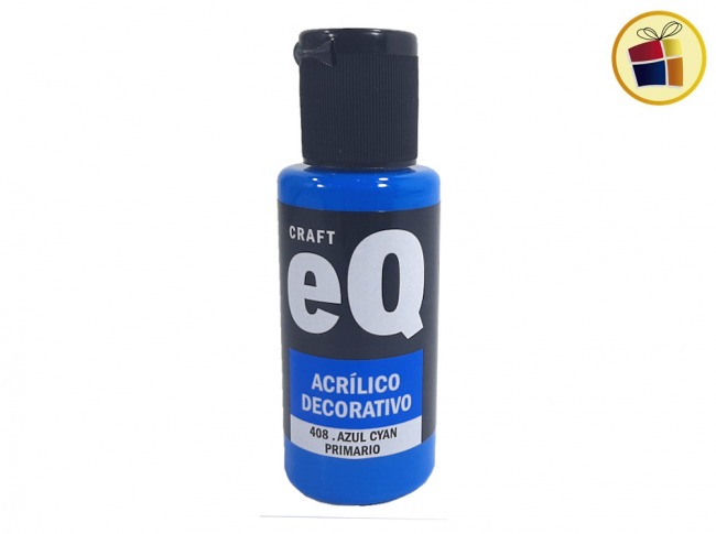 PINTURA ACRILICO DECORATIVO EQ AZUL CYAN PRIMARIO 50 CC (408/008389)