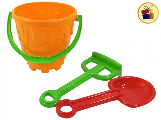 SET PLAYA BALDE + RASTRILLO+ PALA 16 CM EN RED IDEAS (104Y/531048)