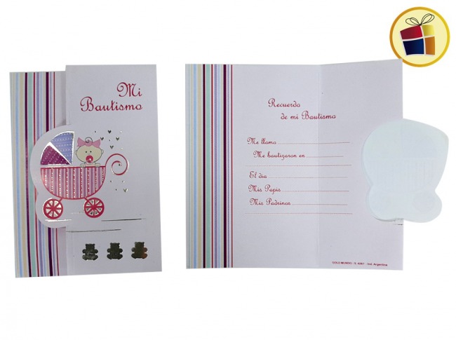 ESTAMPA BAUTISMO COCHESITO NENA (24267/970516)GOLD MUNDO